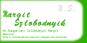margit szlobodnyik business card